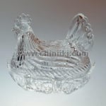 Кристален съд Кокошка за 10 броя яйца, Bohemia Crystal Чехия