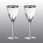 Кристални чаши за вино 300 мл JULIA OPTIC GOLD RIM, 2 броя, LA REINE Италия