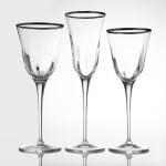 Кристални чаши за шампанско 240 мл JULIA OPTIC SILVER RIM, 2 броя, LA REINE Италия