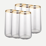 Стъклени чаши за вода 520 мл, 6 броя, Avantgarde Gold Rim