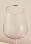 Стъклени чаши за вино 490 мл, 6 броя, розов цвят, Harmony Pink Gold Rim
