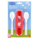 Детски прибори за хранене 2 части с кутийка за съхранение PEPPA PIG, пластмаса