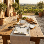 Керамичен сервиз за хранене 18 части OLIVE, декор маслини