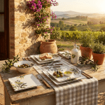 Керамичен сервиз за хранене 18 части OLIVE, декор маслини