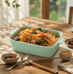 Правоъгълна керамична форма за печене 2.4 л - Heritage, светлозелена