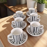 Керамичен сервиз за еспресо кафе 110 мл с подложни чинийки - 12 части, Хармония