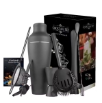 иноксов сет за коктейл - черен мат