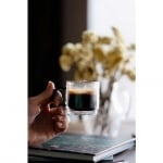 Двустенни чаши за еспресо кафе 80 мл CARBON черни дръжки, Vialli Design Полша