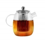 Стъклен чайник 1 литър Tulip, цедка инокс мат, Vialli Design Полша