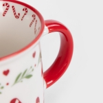 Порцеланова коледна чаша 400 мл с коледно бастунче UNIS, HOMLA Полша