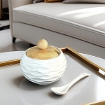 Керамична захарница с лъжичка и капак - Classic