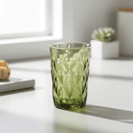 стъклени чаши за безалкохолно в зелен цвят