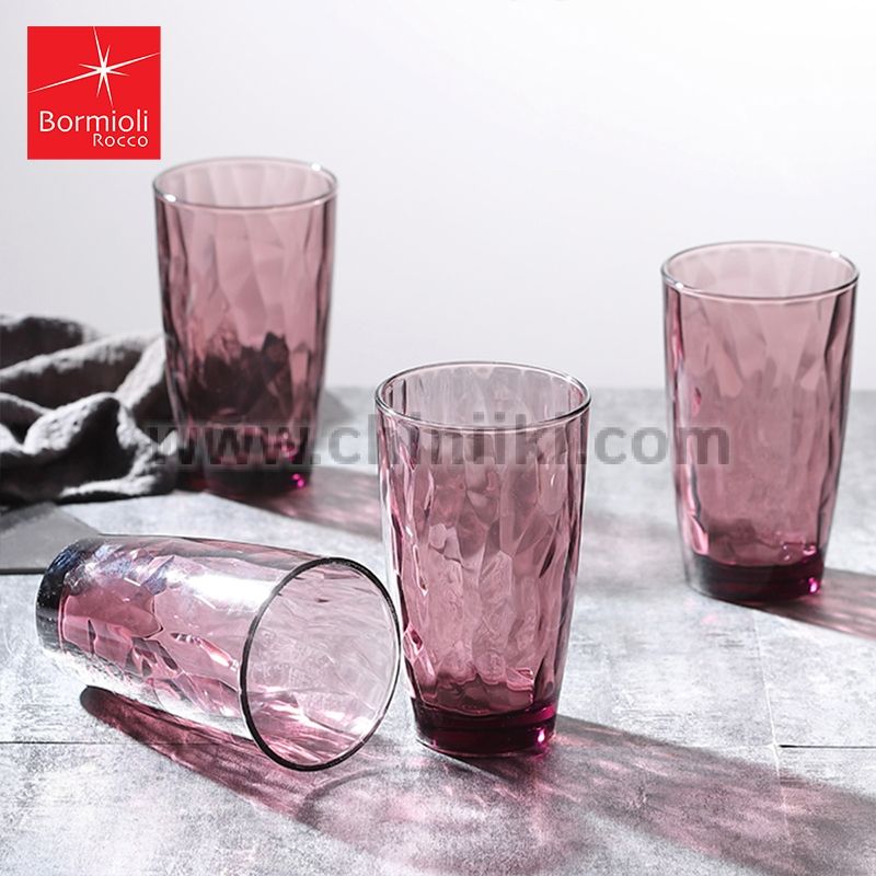 Diamond лилави чаши за вода 470 мл - 6 броя, Bormioli Rocco Италия