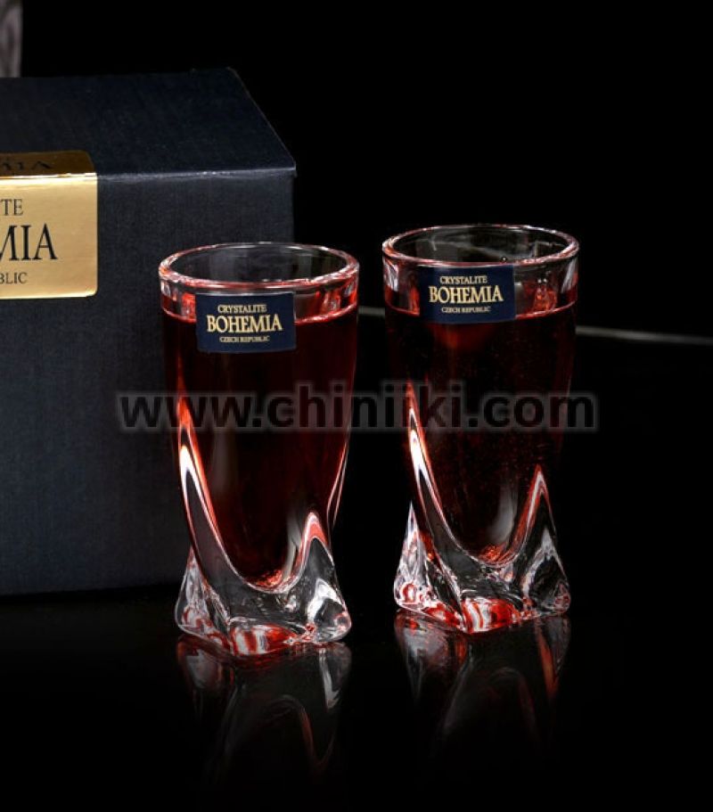 Куадро комплект за ракия 50 мл - 6 чаши, Bohemia Crystalite