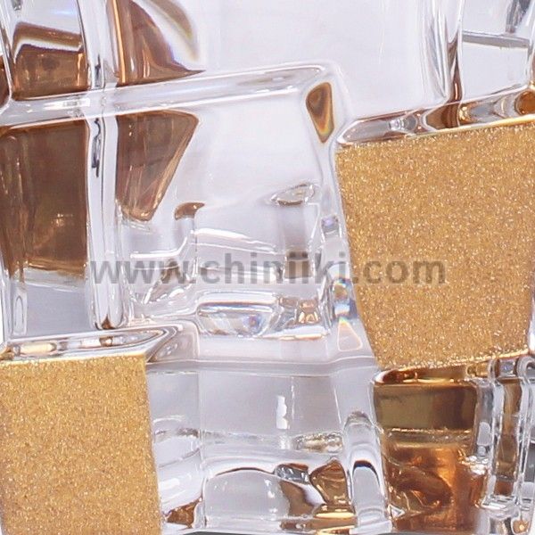 Crack GOLD ICE кристална гарафа за уиски 900 мл, Bohemia Crystal
