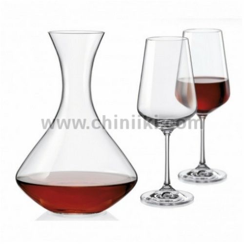 Комплект декантер + 2 чаши за вино SANDRA, Bohemia Crystalex