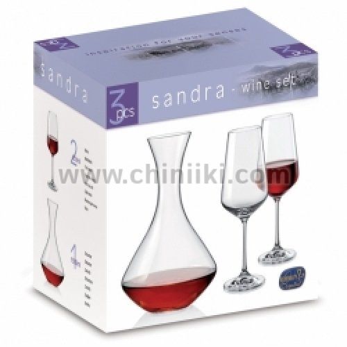 Комплект декантер + 2 чаши за вино SANDRA, Bohemia Crystalex
