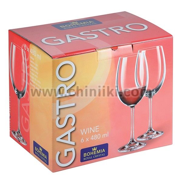 Gastro чаши за червено вино 480 мл - 6 броя, Bohemia Royal Crystal