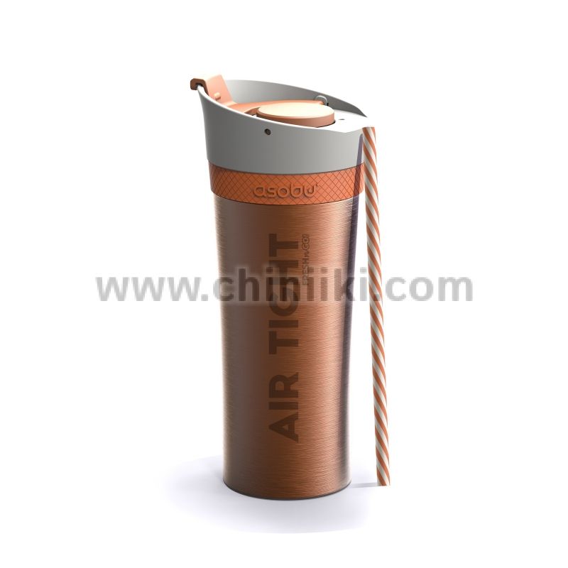 Двустенна термо чаша с вакуумна изолация и система AIR PUMP 500 мл, оранжев цвят, ASOBU Канада