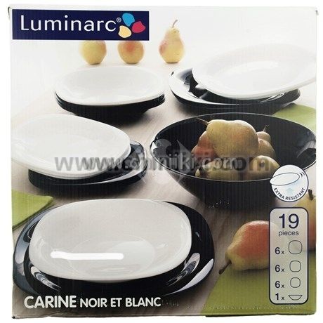 Карин "Черно - бял" сервиз за хранене 19 елемента, Luminarc