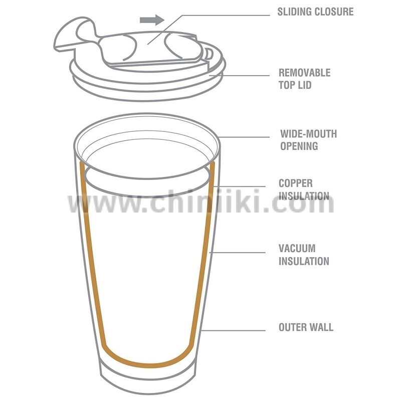 Двустенна термо чаша с вакуумна изолация 600 мл, сребърен цвят GLADIATOR, ASOBU Канада