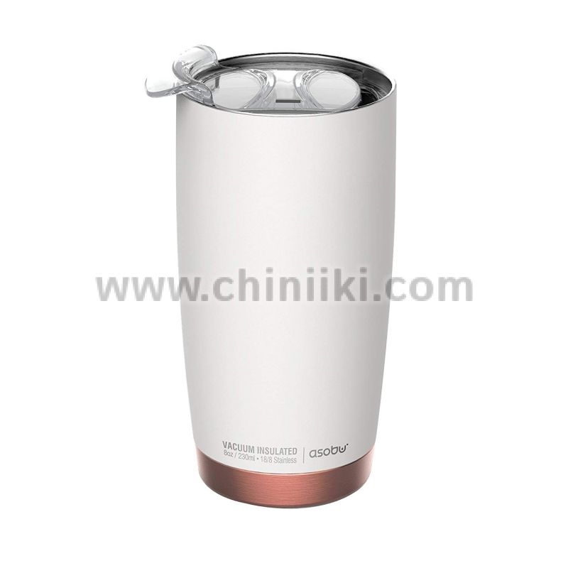 Двустенна термо чаша с вакуумна изолация 600 мл, цвят бял/мед GLADIATOR, ASOBU Канада