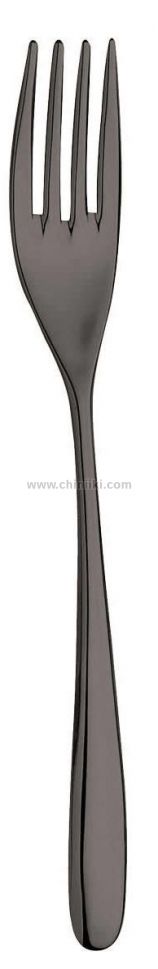 Черна вилица за основно ястие - 6 броя, Novecento Titanium, Inoxriv Италия