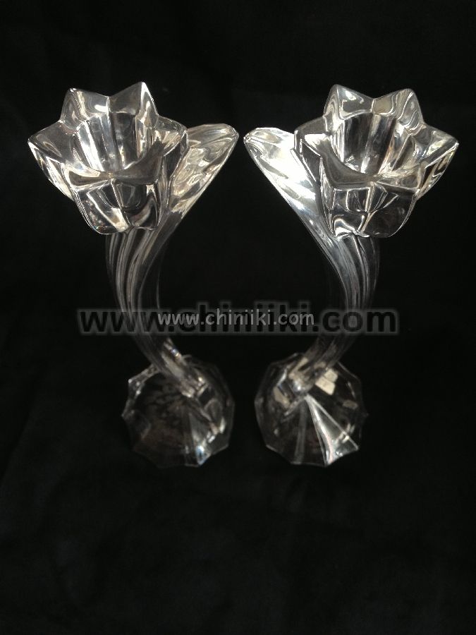 Свещници кристал "Лалета" - 2 броя, Walther Glas Германия