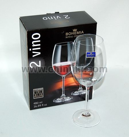 Комплект 2 чаши за вино 480 мл, 2 VINO, Bohemia Royal Crystal