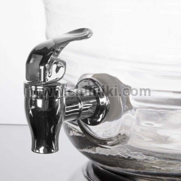 Стъклен диспенсър за вода 4 литра с метална стойка