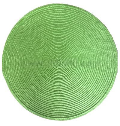 Кръгла подложка за хранене 38 см PVC, цветло зелен цвят, 6 броя