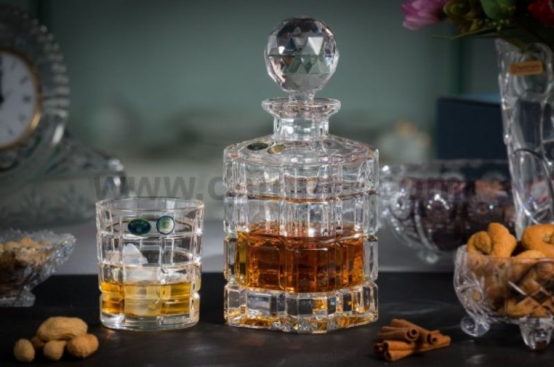 TIME SQUARE кристален комплект за уиски 7 елемента, Bohemia Crystal