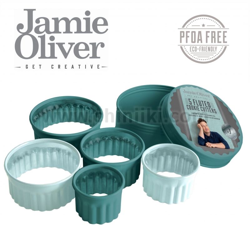 Комплект от 5 броя вълнообразни форми за десерт, цвят атлантическо зелено / светлосиньо, Jamie Oliver