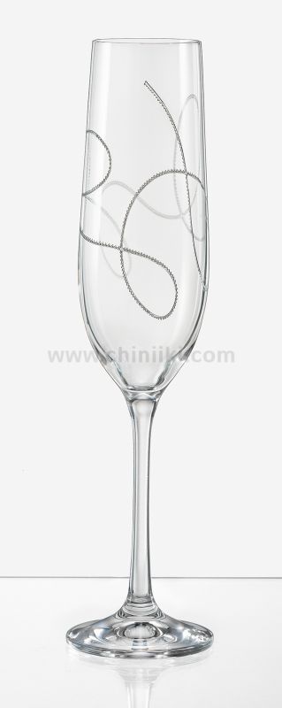 Гравирани чаши за шампанско 190 мл STRING, 2 броя, Bohemia Crystalex