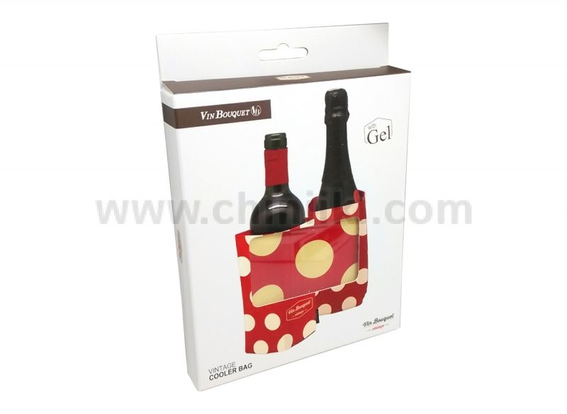 Охладител с гел за бутилки, червен цвят VINTAGE, Vin Bouquet Испания