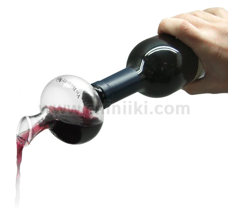 Стъклен мини декантер за вино и вакуум помпа, Vin Bouquet Испания