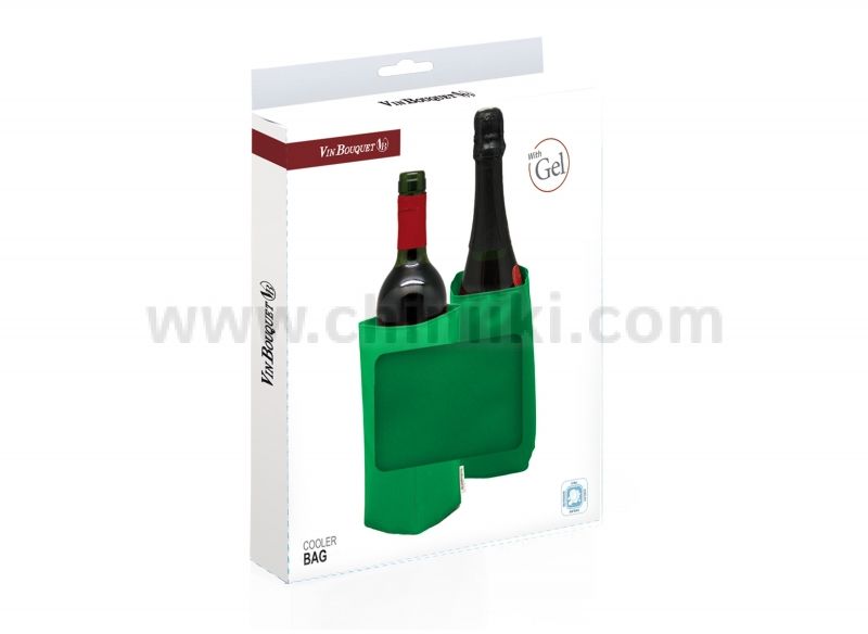Охладител с гел за бутилки, зелен цвят, Vin Bouquet Испания