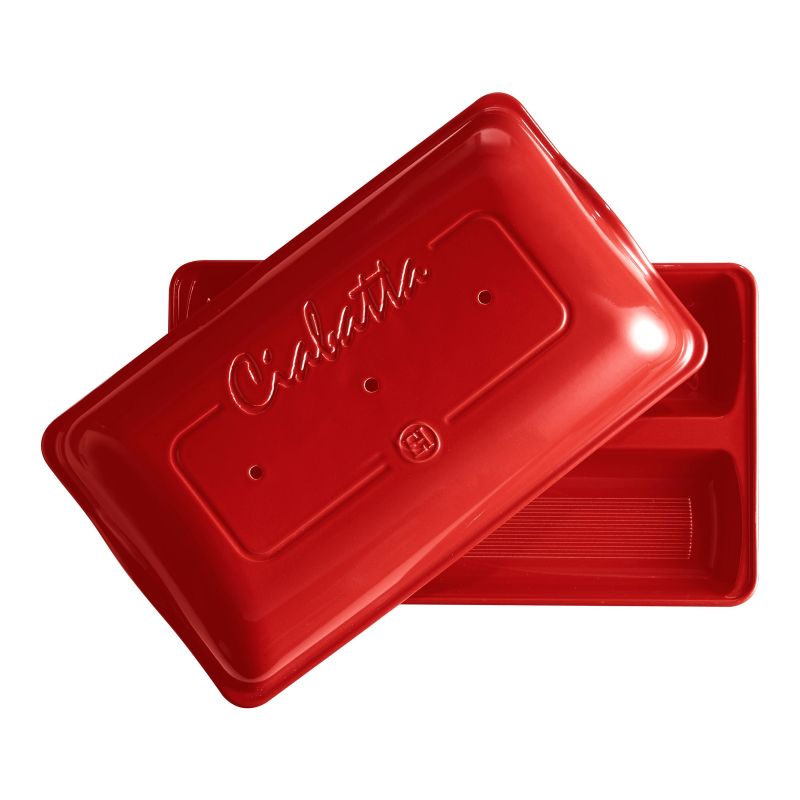 Керамична форма за чабата CIABATTA BAKER, 39 x 23 см, червен цвят, EMILE HENRY Франция