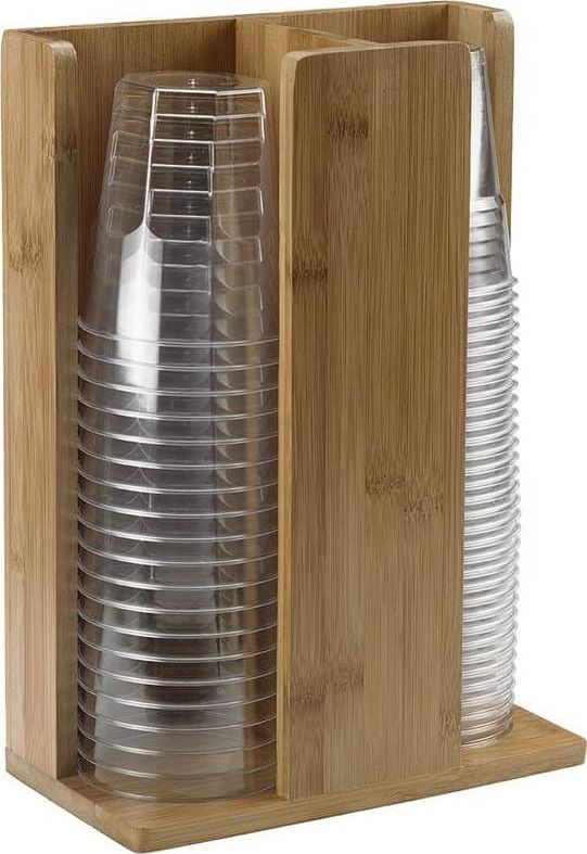 Бамбукова стойка за чаши с 2 секции, 23 x 12 x 30 см, LEONE Италия