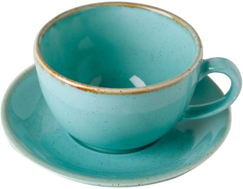 Порцеланова чаша с чинийка за чай 210 мл TURQUOISE, Porland Турция