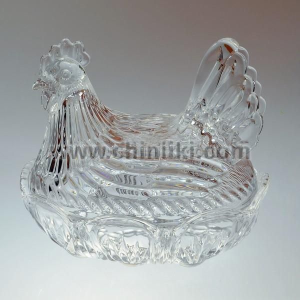 Кристален съд за яйца "Кокошка", Bohemia Crystal