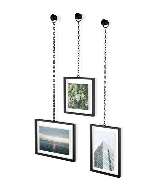 Комплект от 3 броя висящи рамки за снимки FOTOCHAIN, цвят черен, UMBRA Канада