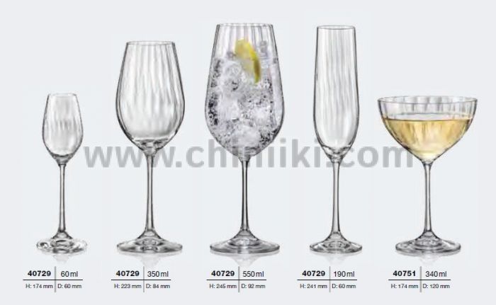 Чаши за шампанско Waterfall 190 мл, 6 броя, Bohemia Crystalite