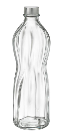 AQUA стъклена бутилка с метална капачка 1 литър, Bormioli Rocco Италия