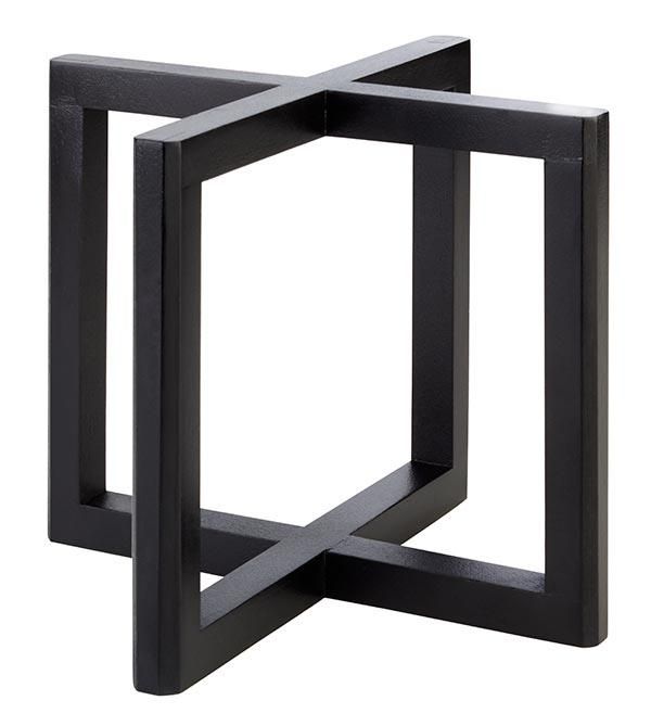 Дървена стойка за сервиране 20 x 20 x 17.5 см, черен цвят, APS Германия
