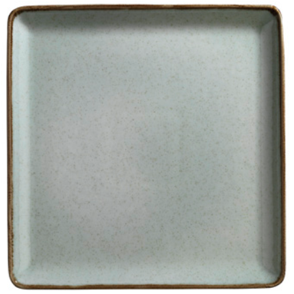 Порцеланова квадратна плитка чиния 25 x 25 см PEARL TAN, зелен цвят, KUTAHYA Турция