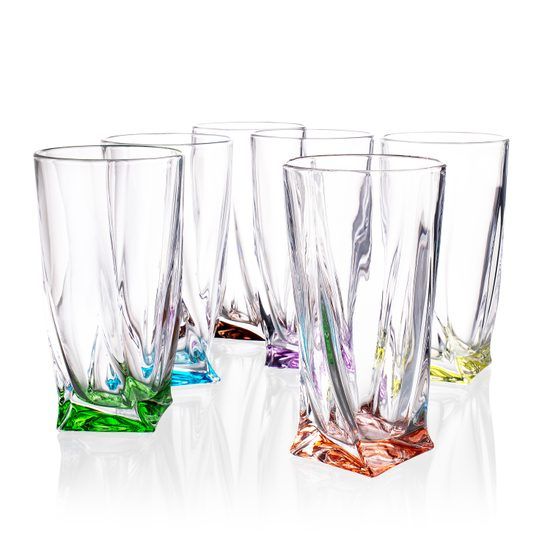 Куадро RAINBOW чаши за вода/безалкохолно 350 мл - 6 броя, Bohemia Crystalite