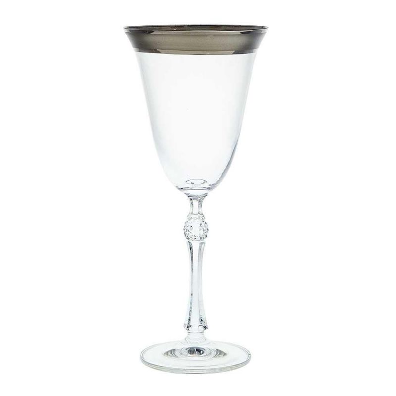 PARUS SILVER чаши за шампанско със сребърен кант 250 мл - 6 броя, Bohemia Crystalite