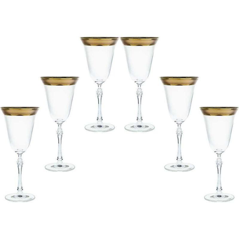 PARUS GOLD чаши за вино със златен кант 250 мл - 6 броя, Bohemia Crystalite