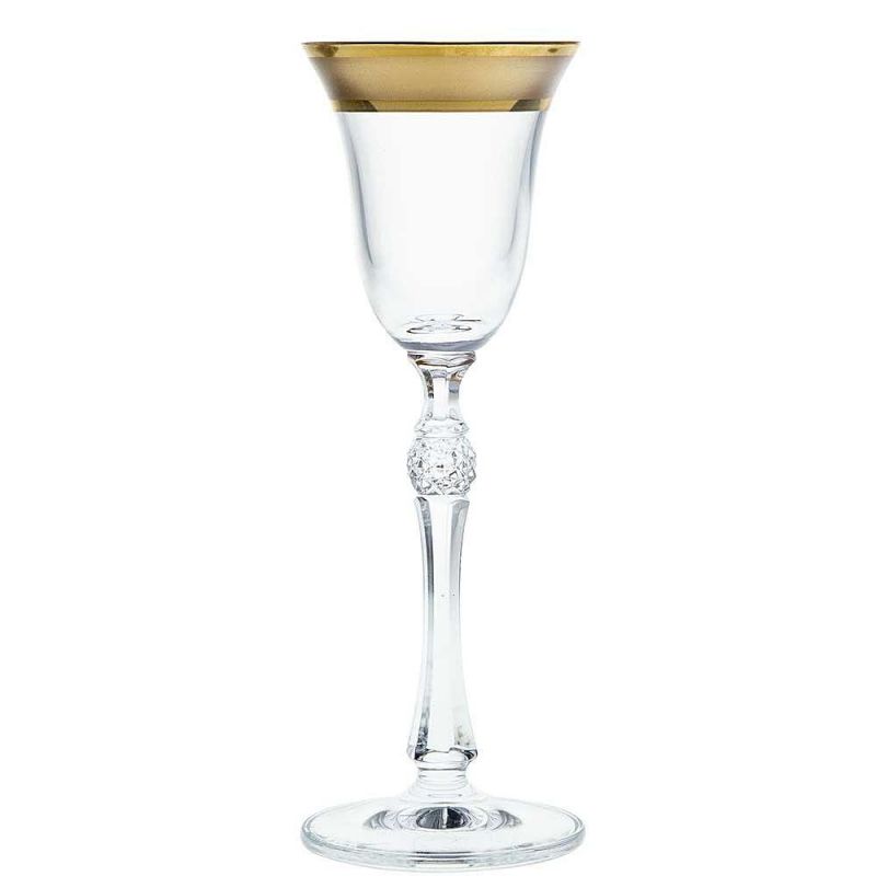 PARUS GOLD чаши за ракия със златен кант 70 мл - 6 броя, Bohemia Crystalite